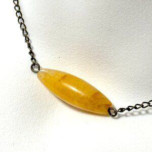 2/$20, Natural Aventurine Short Necklace,Genuine Gemstone Pendant & Bronze Chain